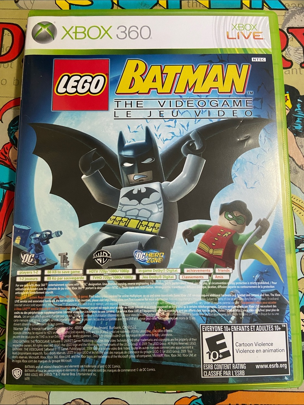 LEGO Batman: The Videogame (Microsoft Xbox 360, 2009) Includes Bonus Game PURE